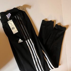 adidas Black Jogger Track Pants with White Side Stripes